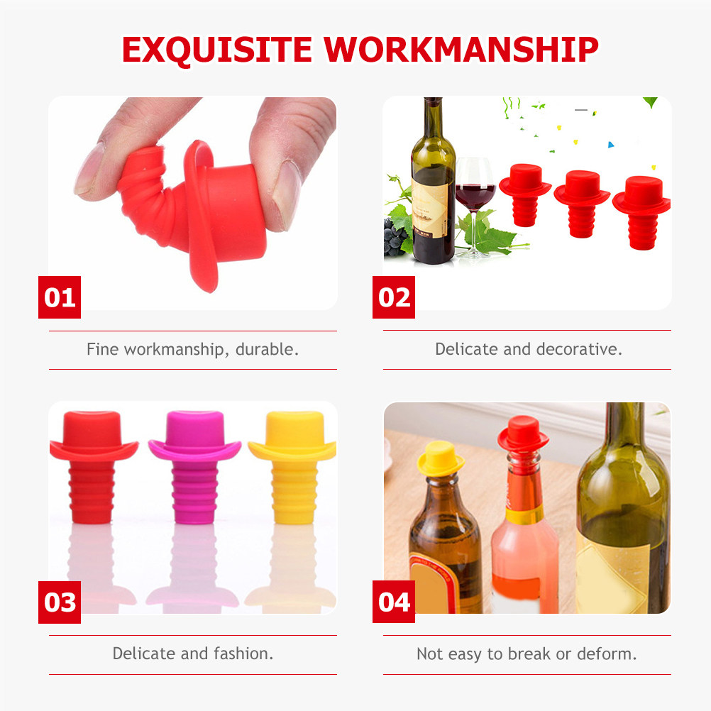 4Pcs Silicone Wine Bottle Stop - đánh giá và giá Wine Beer Hat